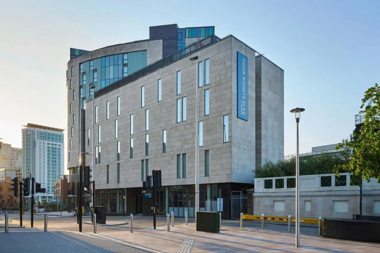 Exterior view of the Four Points Flex by Sheraton Cardiff building near Cardiff Central station