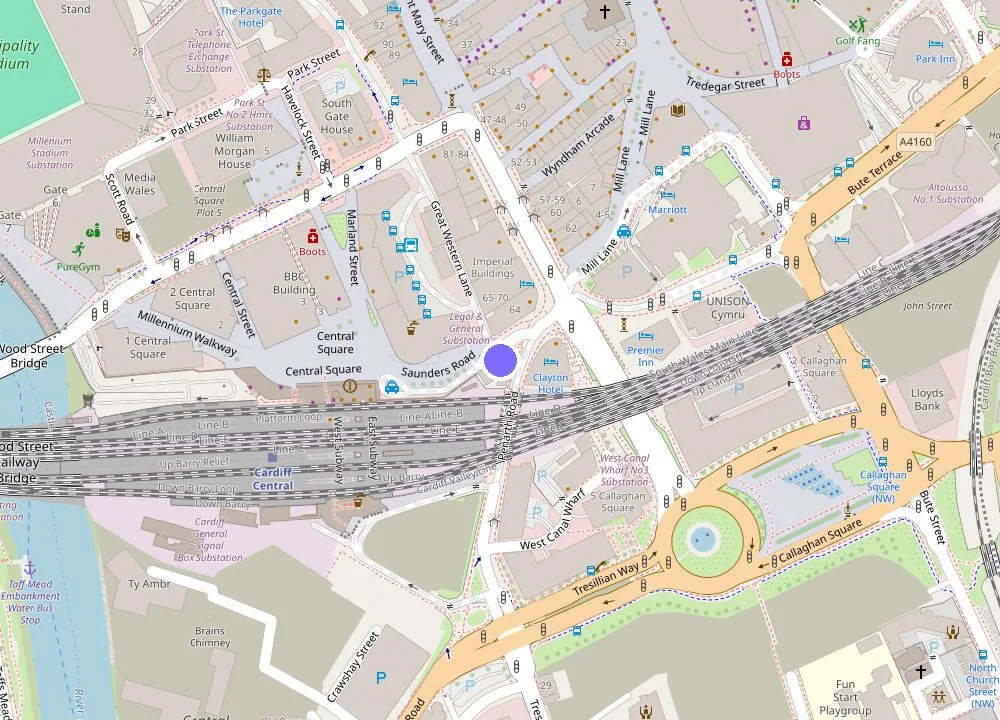 Map: Four Points Flex by Sheraton Cardiff